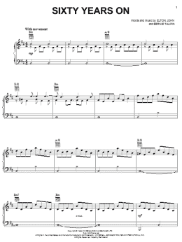 page one of Sixty Years On (Piano, Vocal & Guitar Chords (Right-Hand Melody))