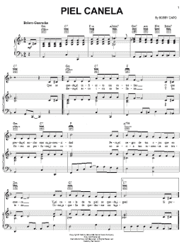 page one of Piel Canela (Piano, Vocal & Guitar Chords (Right-Hand Melody))