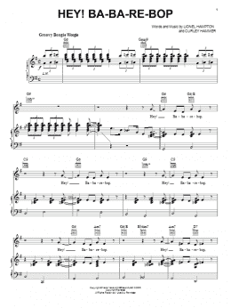 page one of Hey! Ba-Ba-Re-Bop (Piano, Vocal & Guitar Chords (Right-Hand Melody))