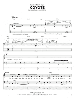 page one of Coyote (Bass Guitar Tab)