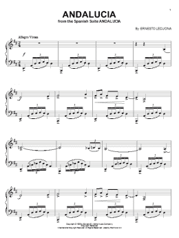 page one of Andalucia (Piano Solo)