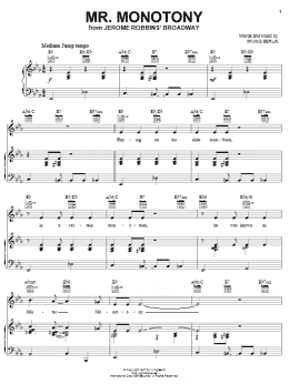 page one of Mr. Monotony (Piano, Vocal & Guitar Chords (Right-Hand Melody))