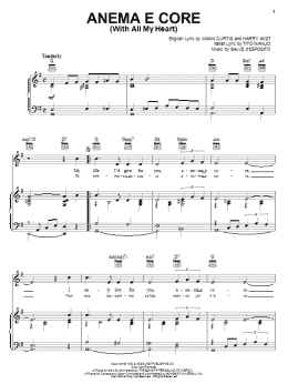 page one of Ànema E Core With All My Heart (Piano, Vocal & Guitar Chords (Right-Hand Melody))