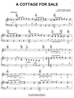 page one of A Cottage For Sale (Piano, Vocal & Guitar Chords (Right-Hand Melody))