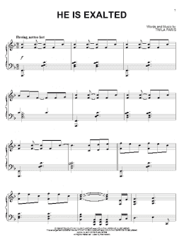 page one of He Is Exalted (Piano Solo)