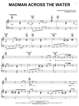 page one of Madman Across The Water (Piano, Vocal & Guitar Chords (Right-Hand Melody))