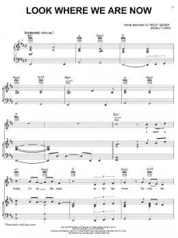page one of Look Where We Are Now (Piano, Vocal & Guitar Chords (Right-Hand Melody))