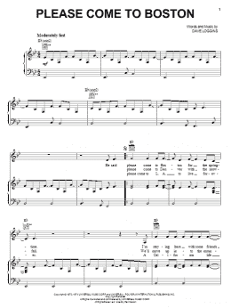 page one of Please Come To Boston (Piano, Vocal & Guitar Chords (Right-Hand Melody))