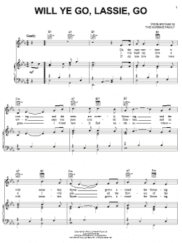 page one of Will Ye Go, Lassie, Go (Piano, Vocal & Guitar Chords (Right-Hand Melody))