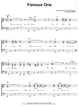 page one of Famous One (Piano, Vocal & Guitar Chords (Right-Hand Melody))