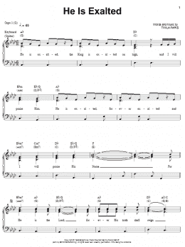 page one of He Is Exalted (Piano, Vocal & Guitar Chords (Right-Hand Melody))