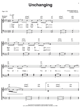 page one of Unchanging (Piano, Vocal & Guitar Chords (Right-Hand Melody))