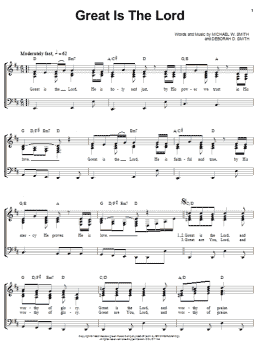 page one of Great Is The Lord (Piano, Vocal & Guitar Chords (Right-Hand Melody))