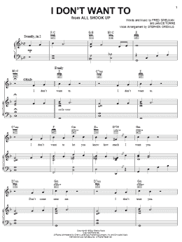 page one of I Don't Want To (Piano, Vocal & Guitar Chords (Right-Hand Melody))