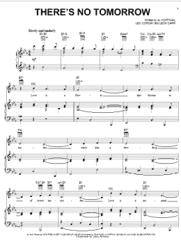 page one of There's No Tomorrow (Piano, Vocal & Guitar Chords (Right-Hand Melody))