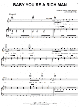 page one of Baby You're A Rich Man (Piano, Vocal & Guitar Chords (Right-Hand Melody))