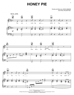 page one of Honey Pie (Piano, Vocal & Guitar Chords (Right-Hand Melody))