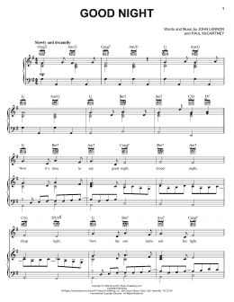 page one of Good Night (Piano, Vocal & Guitar Chords (Right-Hand Melody))