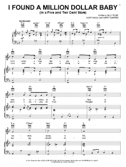 page one of I Found A Million Dollar Baby (In A Five And Ten Cent Store) (Piano, Vocal & Guitar Chords (Right-Hand Melody))
