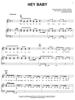 page one of Hey Baby (Piano, Vocal & Guitar Chords (Right-Hand Melody))