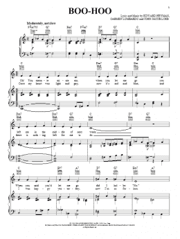 page one of Boo-Hoo (Piano, Vocal & Guitar Chords (Right-Hand Melody))