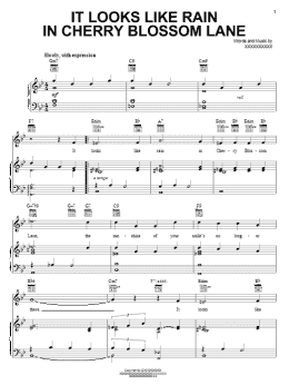 page one of It Looks Like Rain In Cherry Blossom Lane (Piano, Vocal & Guitar Chords (Right-Hand Melody))