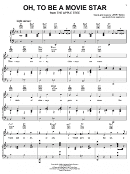 page one of Oh, To Be A Movie Star (from The Apple Tree) (Piano, Vocal & Guitar Chords (Right-Hand Melody))