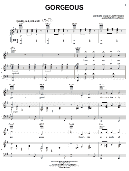 page one of Gorgeous (from The Apple Tree) (Piano, Vocal & Guitar Chords (Right-Hand Melody))