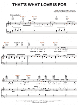page one of That's What Love Is For (Piano, Vocal & Guitar Chords (Right-Hand Melody))