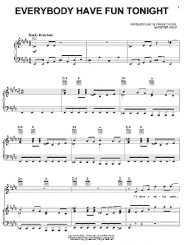 page one of Everybody Have Fun Tonight (Piano, Vocal & Guitar Chords (Right-Hand Melody))