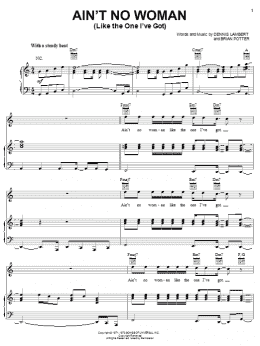 page one of Ain't No Woman (Like The One I've Got) (Piano, Vocal & Guitar Chords (Right-Hand Melody))