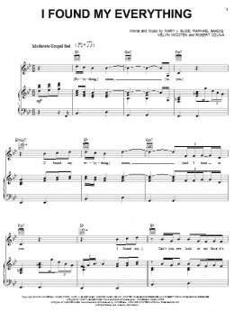 page one of I Found My Everything (Piano, Vocal & Guitar Chords (Right-Hand Melody))