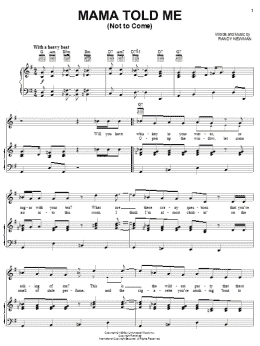 page one of Mama Told Me (Not To Come) (Piano, Vocal & Guitar Chords (Right-Hand Melody))