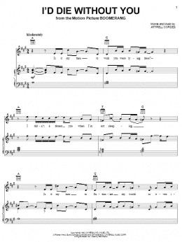 page one of I'd Die Without You (Piano, Vocal & Guitar Chords (Right-Hand Melody))