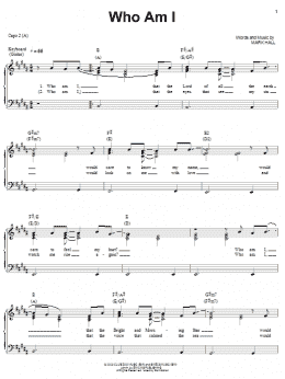 page one of Who Am I (Piano, Vocal & Guitar Chords (Right-Hand Melody))