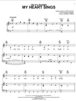 page one of (All Of A Sudden) My Heart Sings (Piano, Vocal & Guitar Chords (Right-Hand Melody))