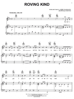 page one of Roving Kind (Piano, Vocal & Guitar Chords (Right-Hand Melody))