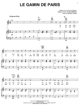 page one of Le Gamin De Paris (Piano, Vocal & Guitar Chords (Right-Hand Melody))
