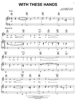 page one of With These Hands (Piano, Vocal & Guitar Chords (Right-Hand Melody))