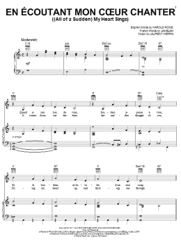page one of (All Of A Sudden) My Heart Sings (Piano, Vocal & Guitar Chords (Right-Hand Melody))