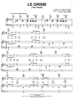page one of Le Grisbi (The Touch) (Piano, Vocal & Guitar Chords (Right-Hand Melody))