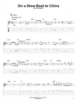 page one of On A Slow Boat To China (Guitar Tab (Single Guitar))
