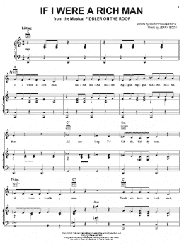 page one of If I Were A Rich Man (from Fiddler On The Roof) (Piano, Vocal & Guitar Chords (Right-Hand Melody))