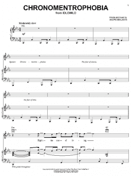 page one of Chronomentrophobia (Piano, Vocal & Guitar Chords (Right-Hand Melody))
