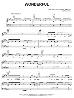 page one of Wonderful (Piano, Vocal & Guitar Chords (Right-Hand Melody))