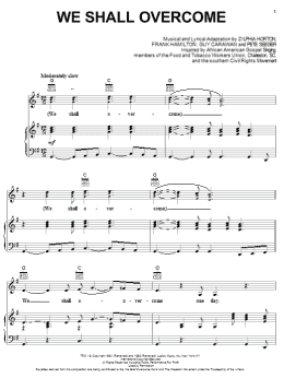 page one of We Shall Overcome (Piano, Vocal & Guitar Chords (Right-Hand Melody))