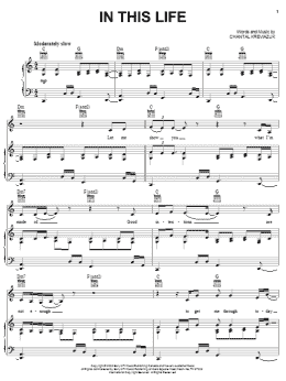 page one of In This Life (Piano, Vocal & Guitar Chords (Right-Hand Melody))