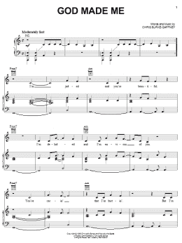 page one of God Made Me (Piano, Vocal & Guitar Chords (Right-Hand Melody))