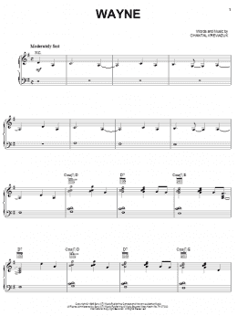 page one of Wayne (Piano, Vocal & Guitar Chords (Right-Hand Melody))