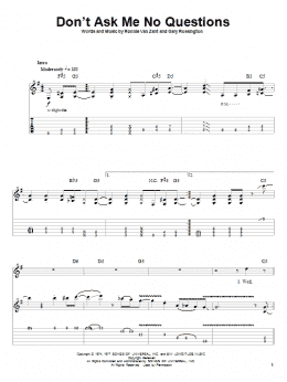 page one of Don't Ask Me No Questions (Guitar Tab (Single Guitar))
